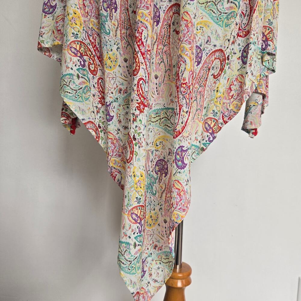 NWT Etro Poncho White Paisley Luxury European Vacation Summer Italy Women OS - Picture 9 of 14